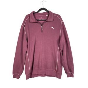 Tommy Bahama Relax Mens Size L Cotton Pullover 1/4 Zip Long Sleeve Top